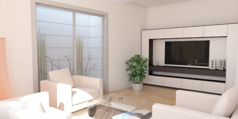 modern basement living room