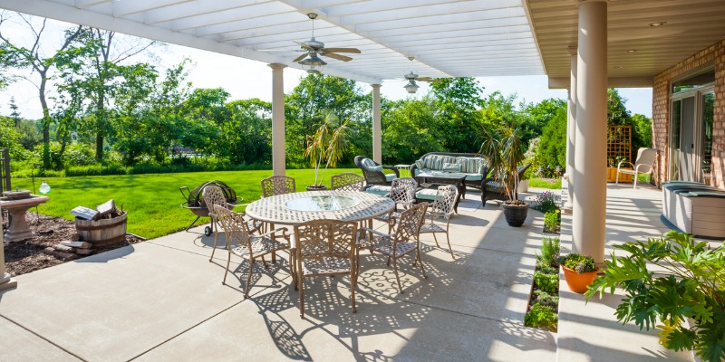 patio in backyard