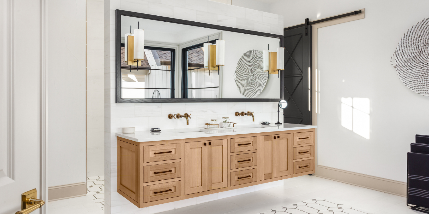 Modern Bathroom with floating vanity - 8 Home Upgrades That Look Modern & Make Life Easier for The Whole Family 