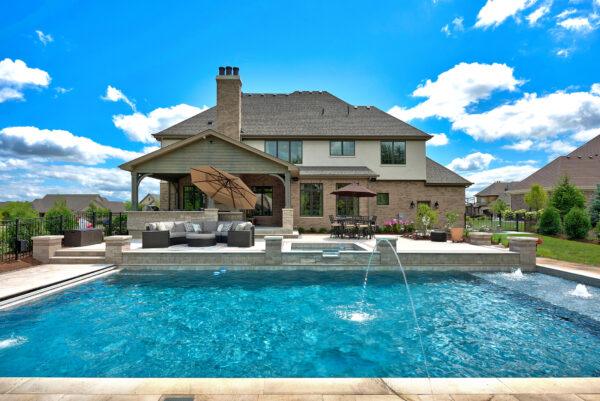 Summer home renovation backyard pool and outdoor living space - Baeumler Approved